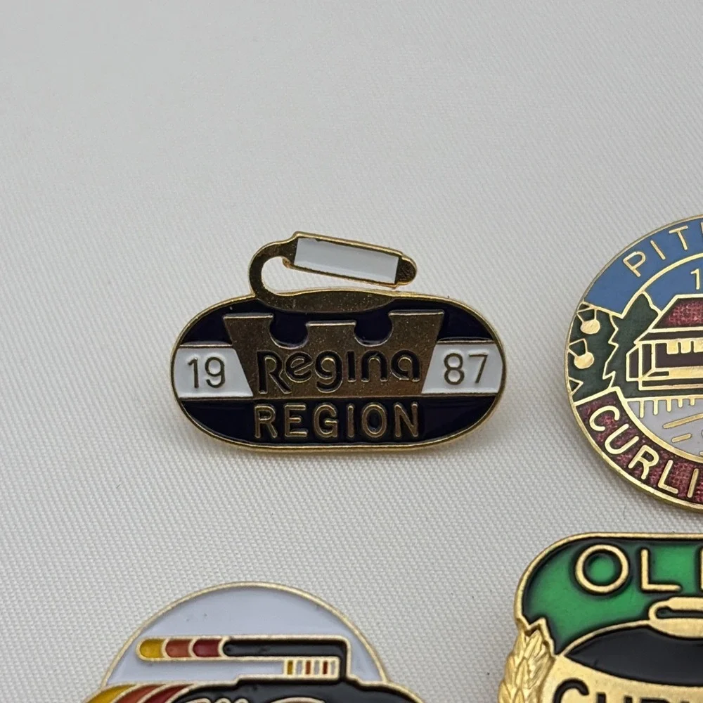 Lot Of 6 Curling Club‎ Canada Weston's Pitkerro Whitehorse Olds Lapel Hat Pins